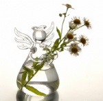 Gift Angel glass transparent  Handmade flower vase